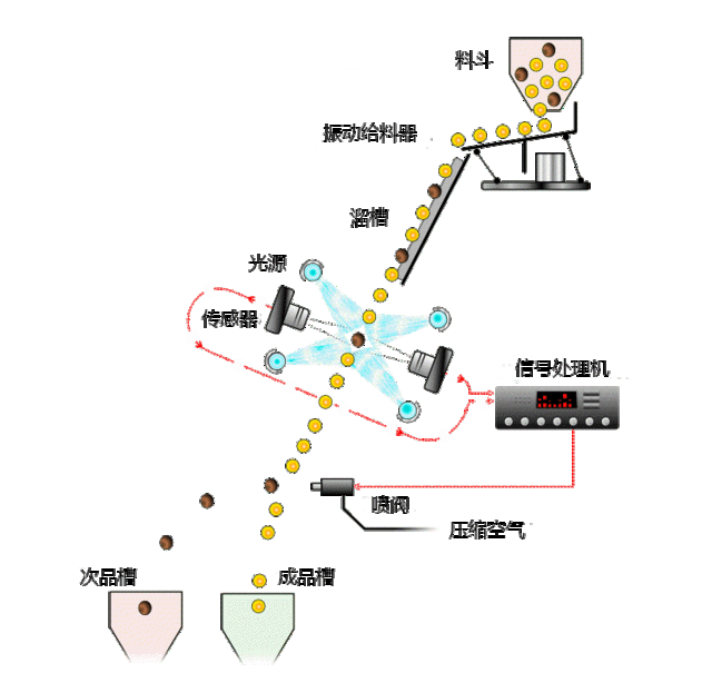 色選機(jī)工作原理動(dòng)態(tài)圖 色選機(jī)工作原理動(dòng)態(tài)圖